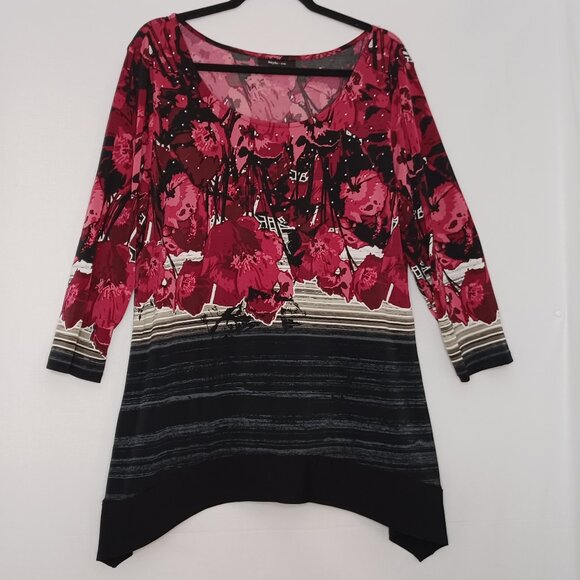 Women's Style & Co. Red and Black Tunic about a Size XL - Picture 1 of 8